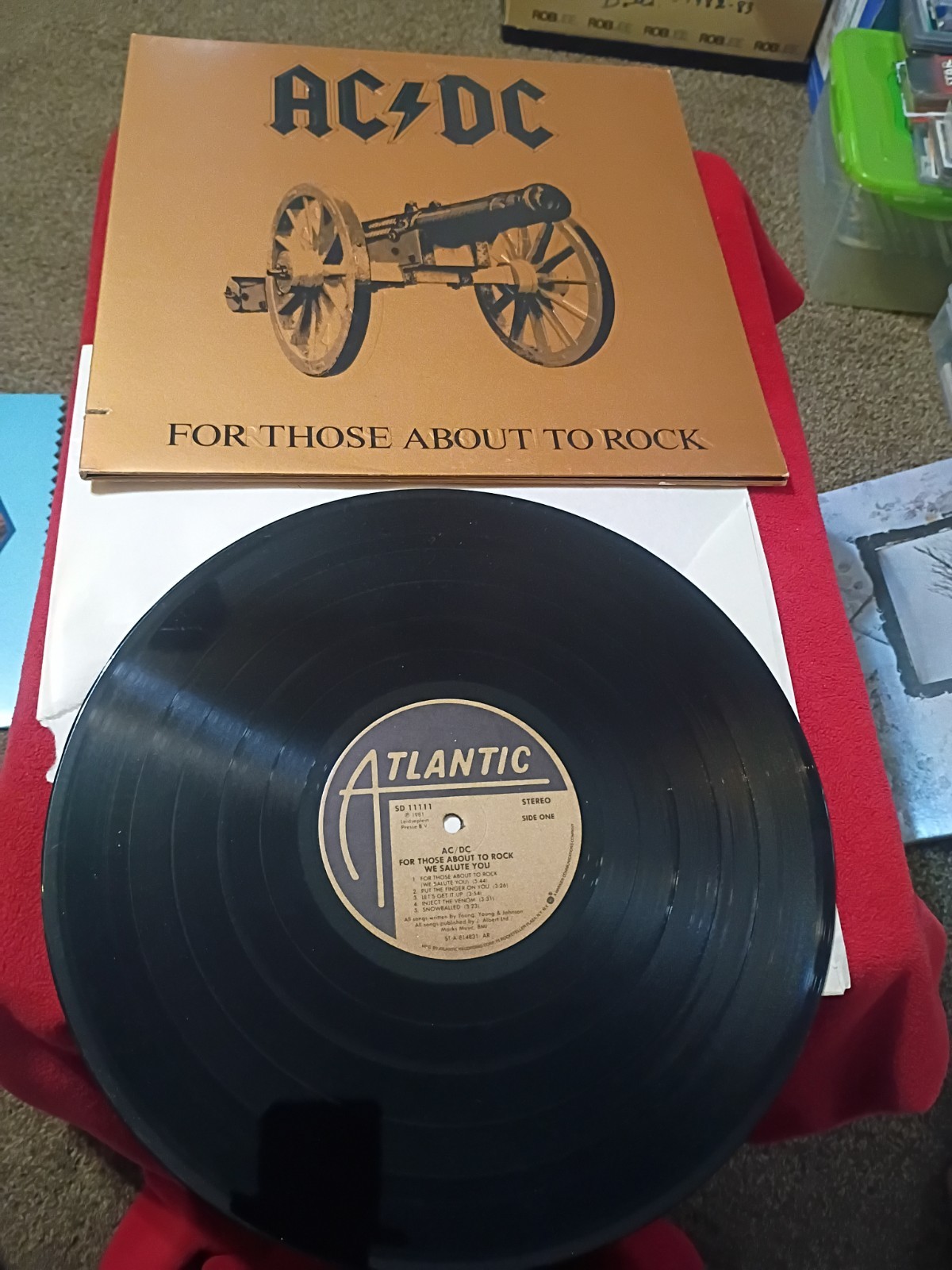1981 AC DC For Those About To Rock US Embossed Cover LP Atlantic estate Find 