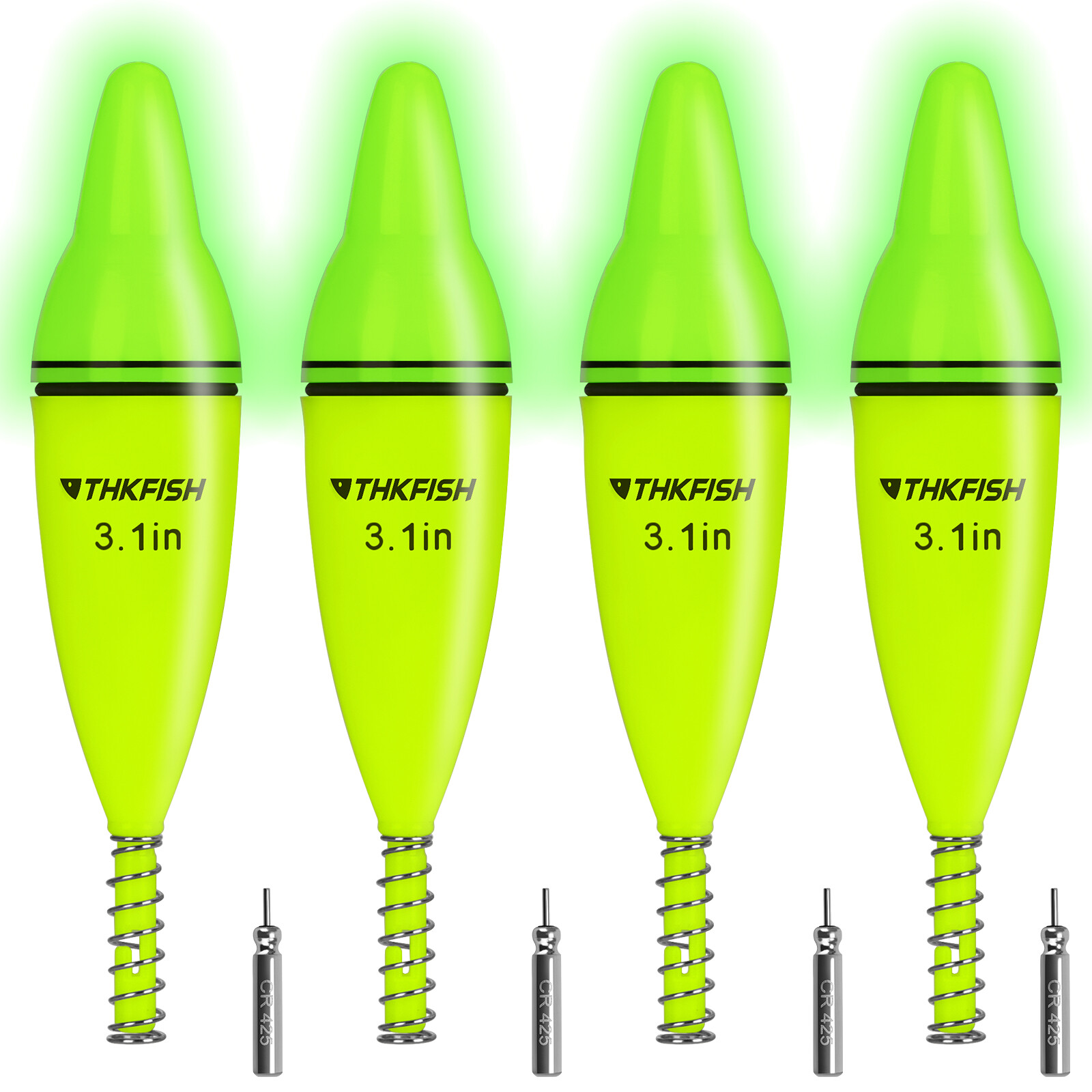 4pcs Lighted Fishing Bobbers Fishing Floats and Bobbers Night Fishing Light Up