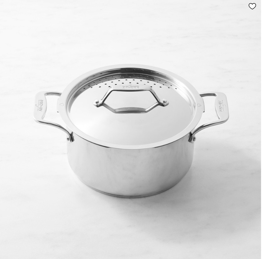 All-Clad Simply Strain Stainless Steel Multipot 6 Qt with Strainer Pasta Pot