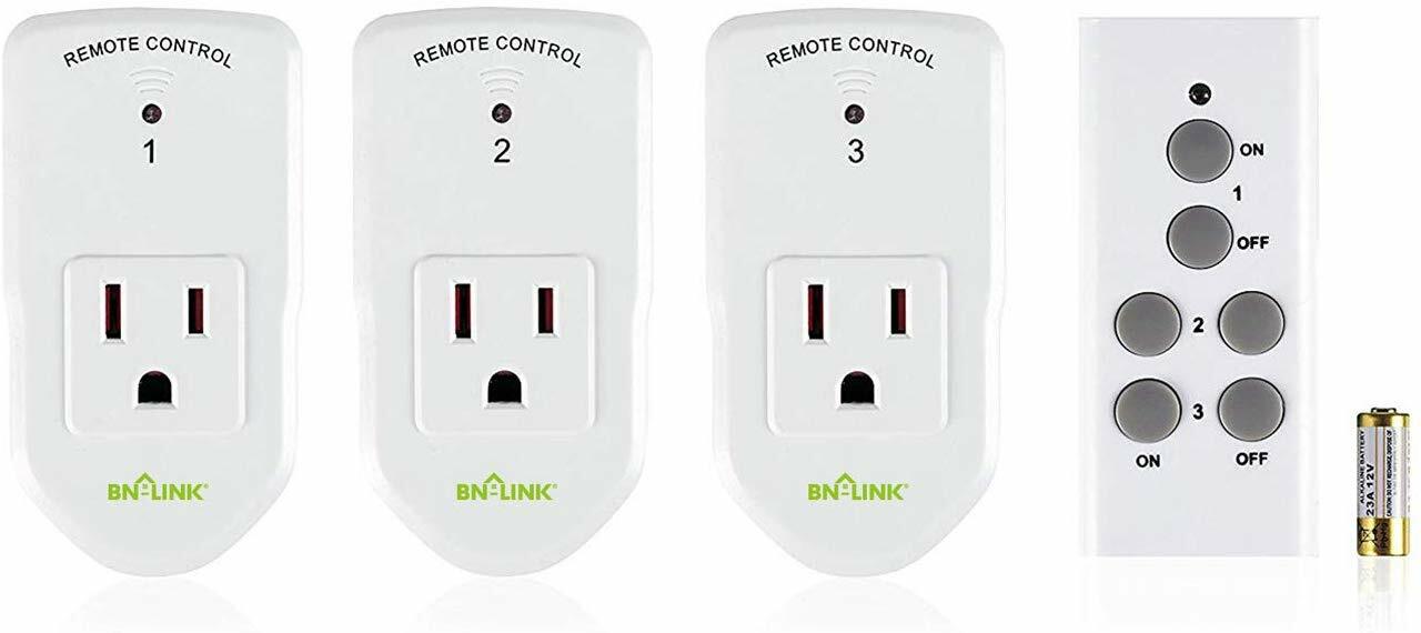 BN-LINK Wireless Remote Control Socket Electrical Outlet Switch Automation White