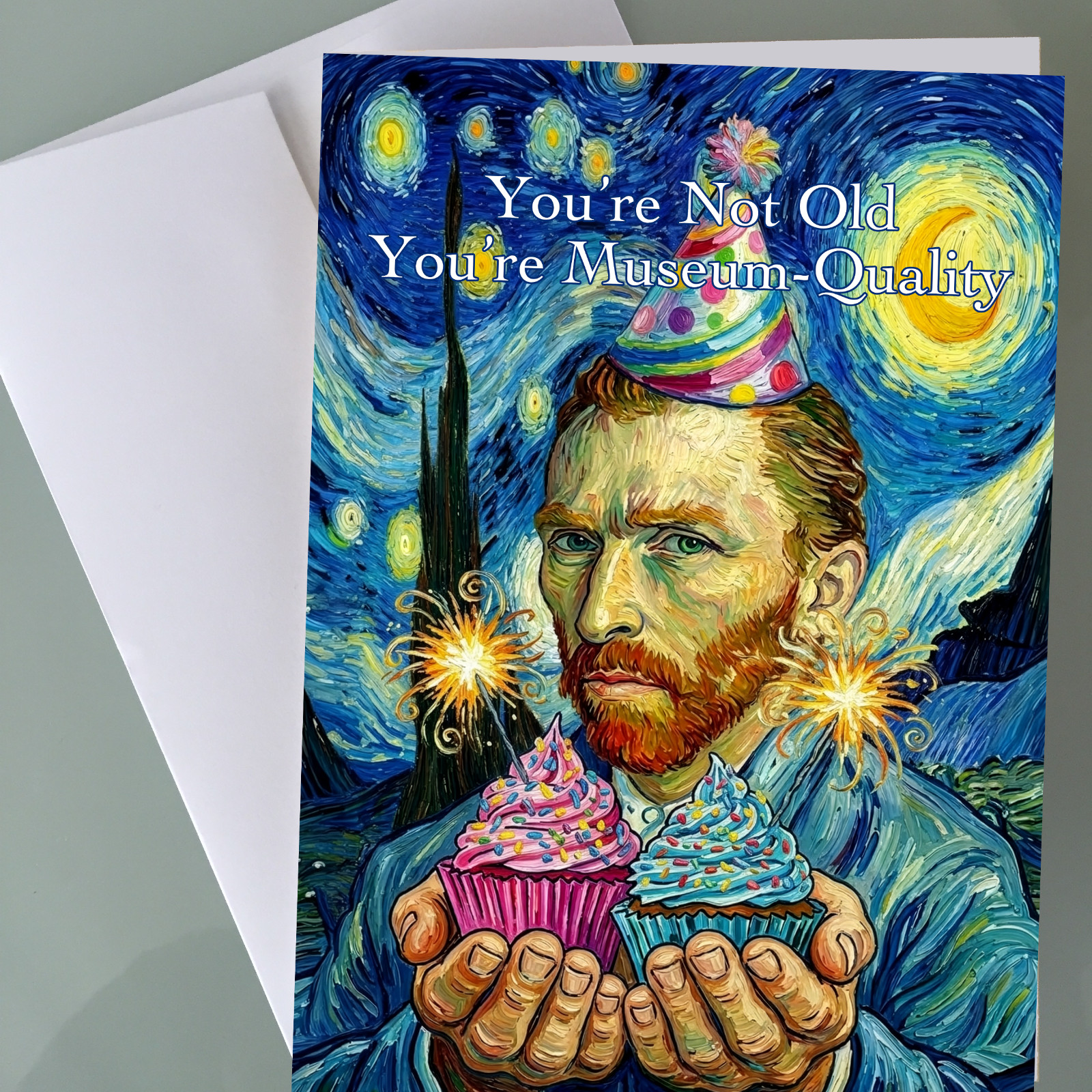 Van Gogh Birthday Card  - The Starry Night  Birthday Card Fine Art Card Gift