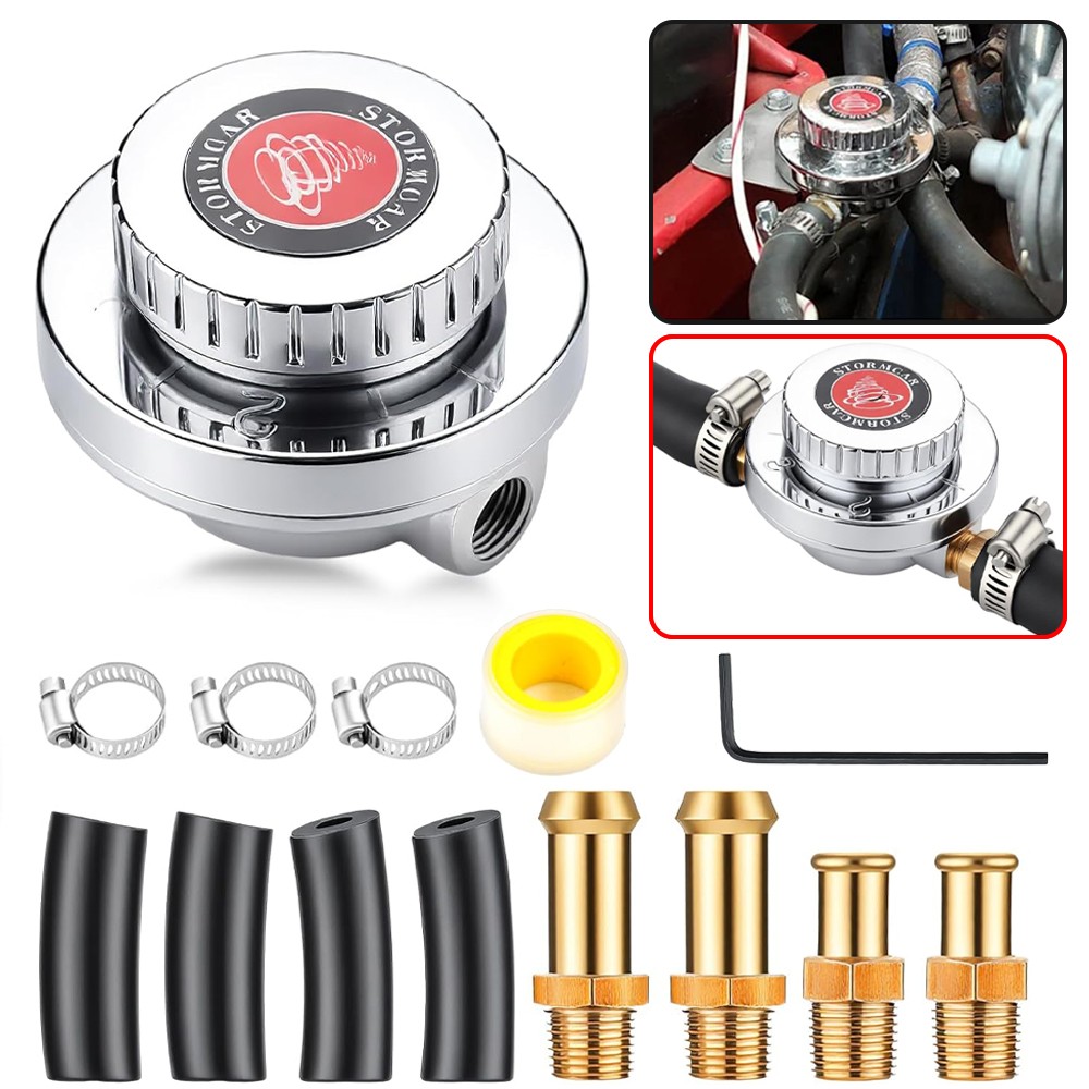 ⭐1-6 PSI Universal Adjustable Fuel Pressure Regulator Kit For Carburetor Engine⭐