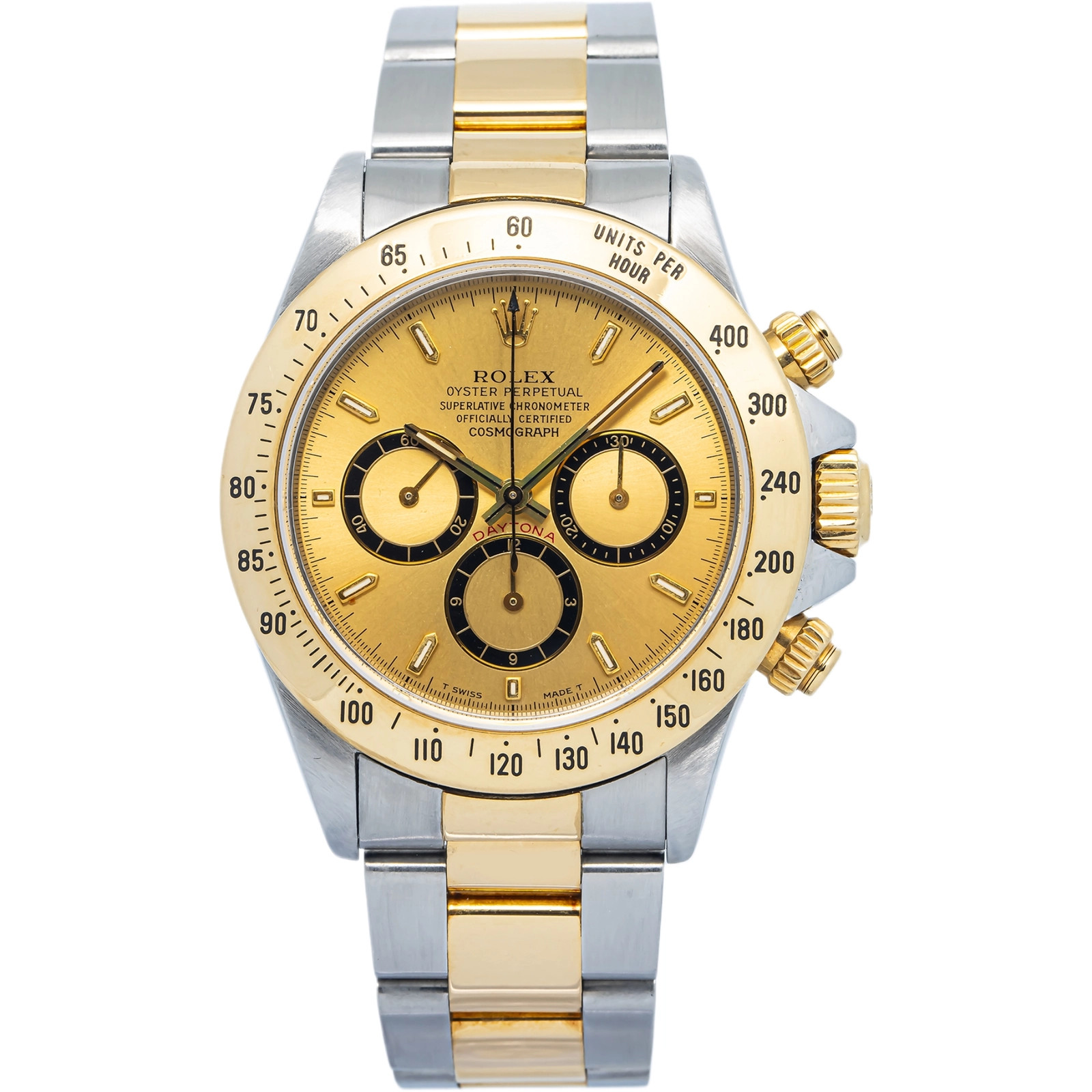 Rolex Daytona Zenith 16523 Oyster Steel & YG Champagne Stick Auto 40mm Rolex Daytona Zenith 16523 Oyster Steel & YG Champagne Stick Auto 40mm