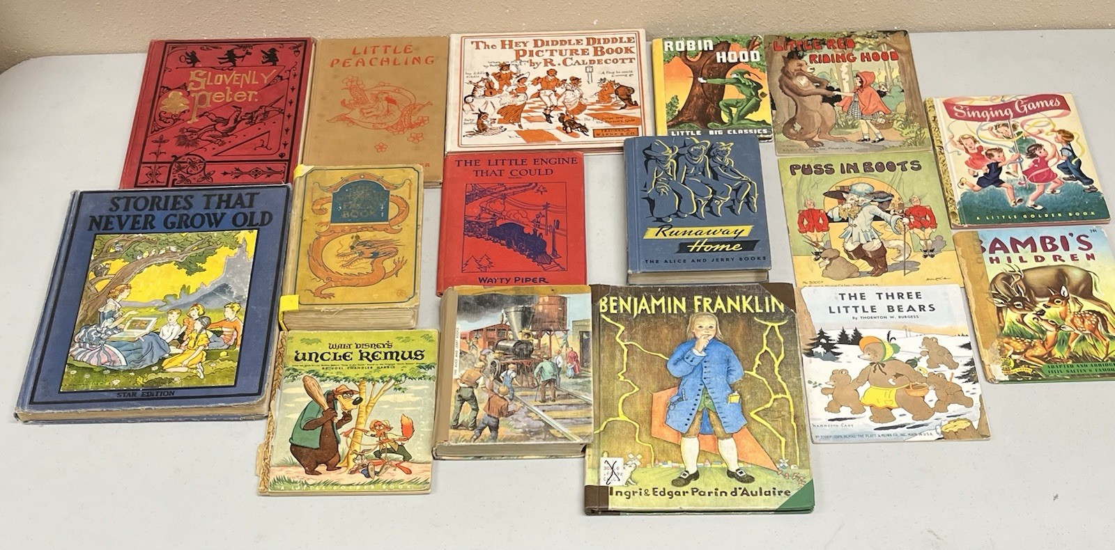 Children's Literature, 1921-1954, lot of 16 books, vintage and antique