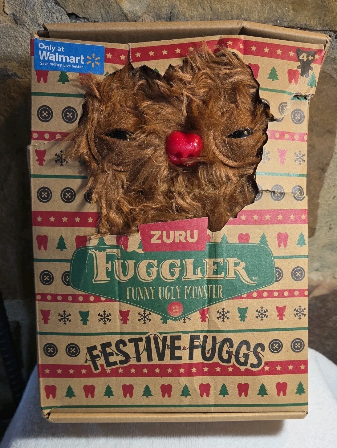 Zulu Fuggler FESTIVE-FUGGS Reindeer.  Preowned. NIB. 2024. Funny Ugly Monster