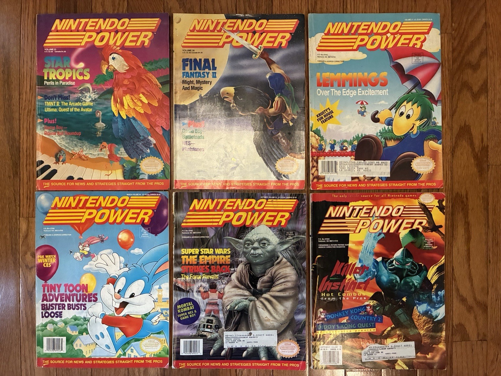 Nintendo Power Magazine Lot of 6. Magazine volume 21, 30, 37, 46, 53, 76 READ