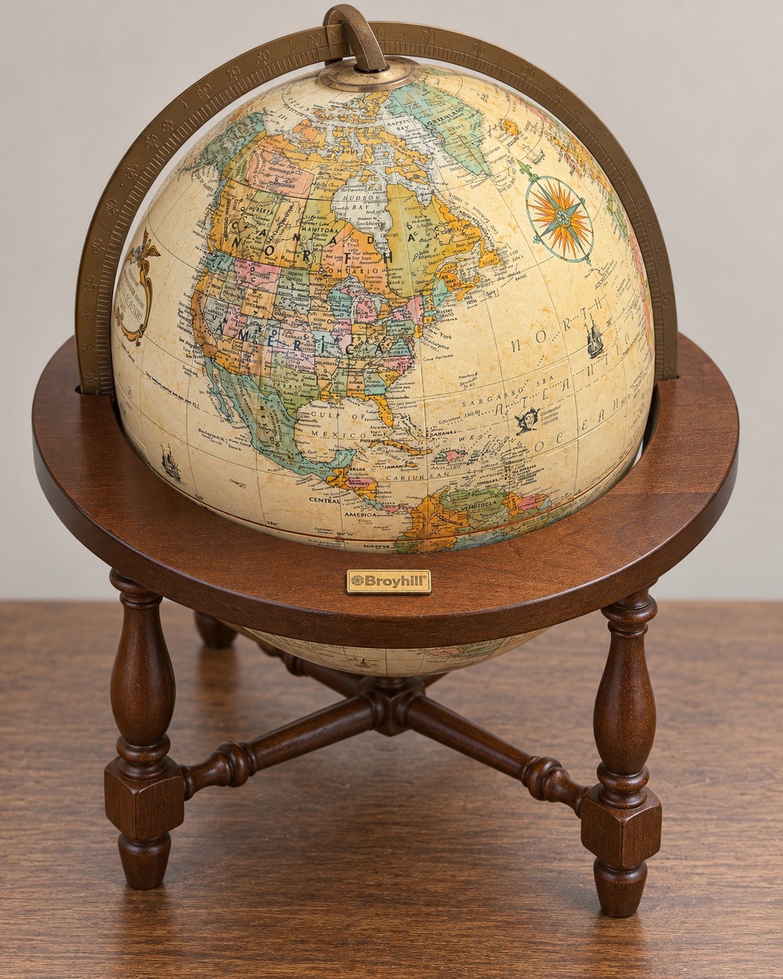 Vintage Replogle 16” World Classic Series Globe w/ Broyhill Wood Stand table top Vintage Replogle 16” World Classic Series Globe w/ Broyhill Wood Stand table top