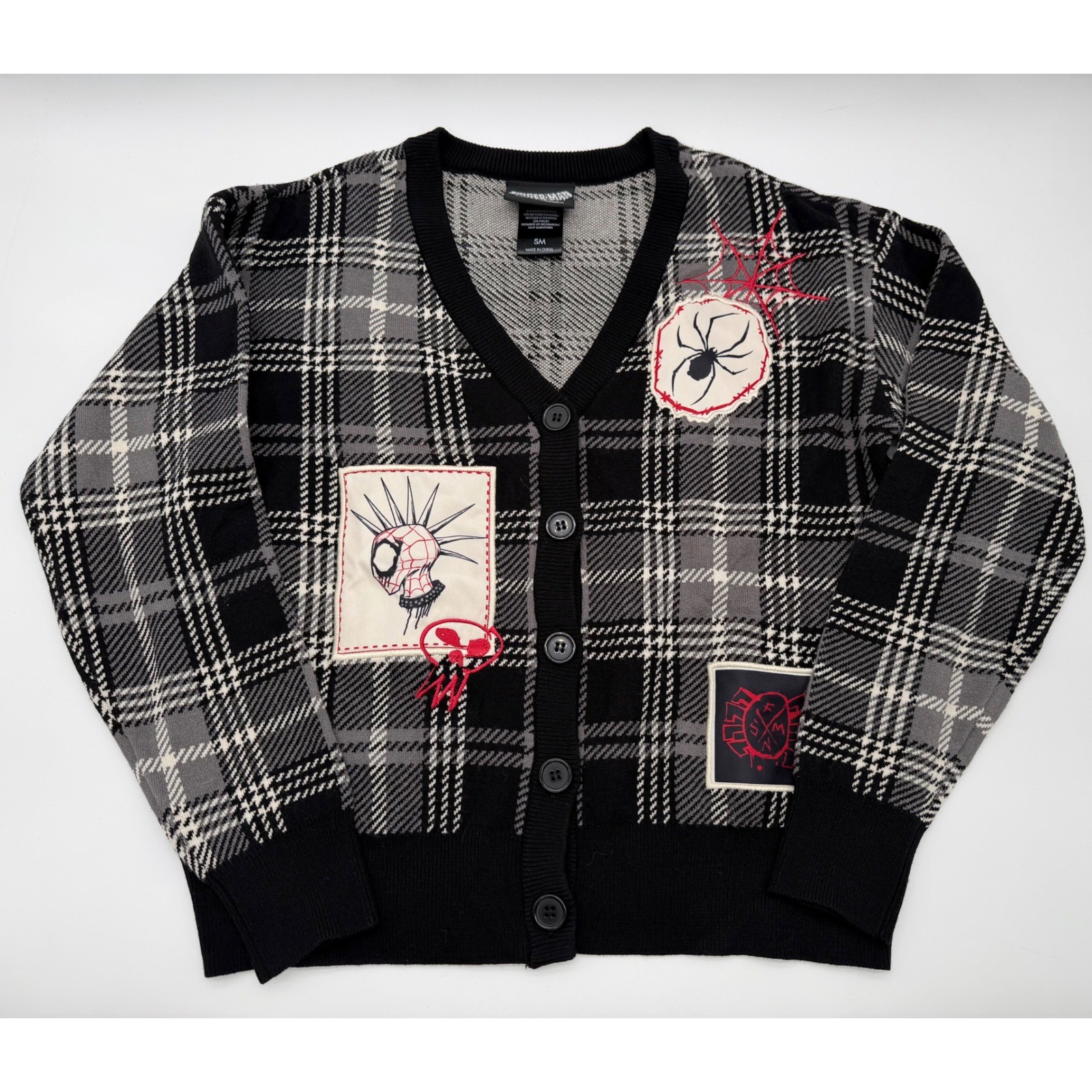 BoxLunch Spider-Man Across the Spider-Verse Spider-Punk Plaid Cardigan SM