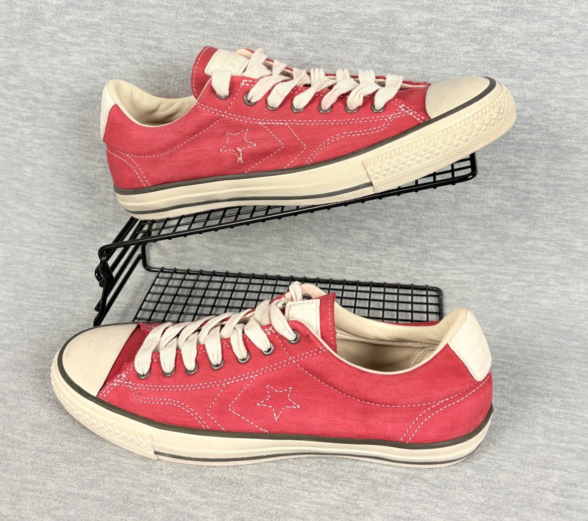 Converse John Varvatos Star Player Sneakers Mens 8.5 Red Leather EV Low No Insol