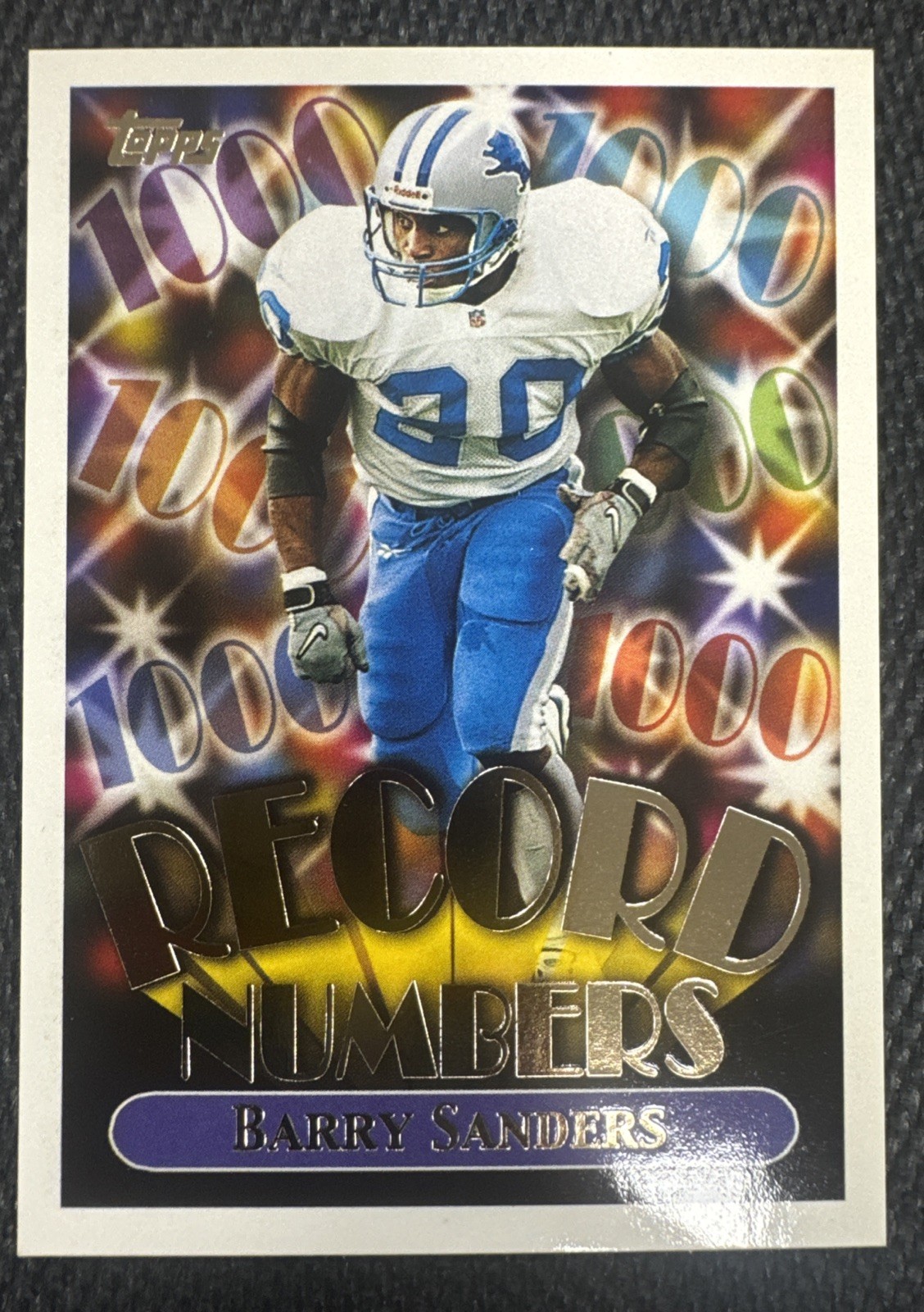 BARRY SANDERS 1999 Topps Record Numbers Gold #RN4 350/1000 Lions HOF RARE BARRY SANDERS 1999 Topps Record Numbers Gold #RN4 350/1000 Lions HOF RARE