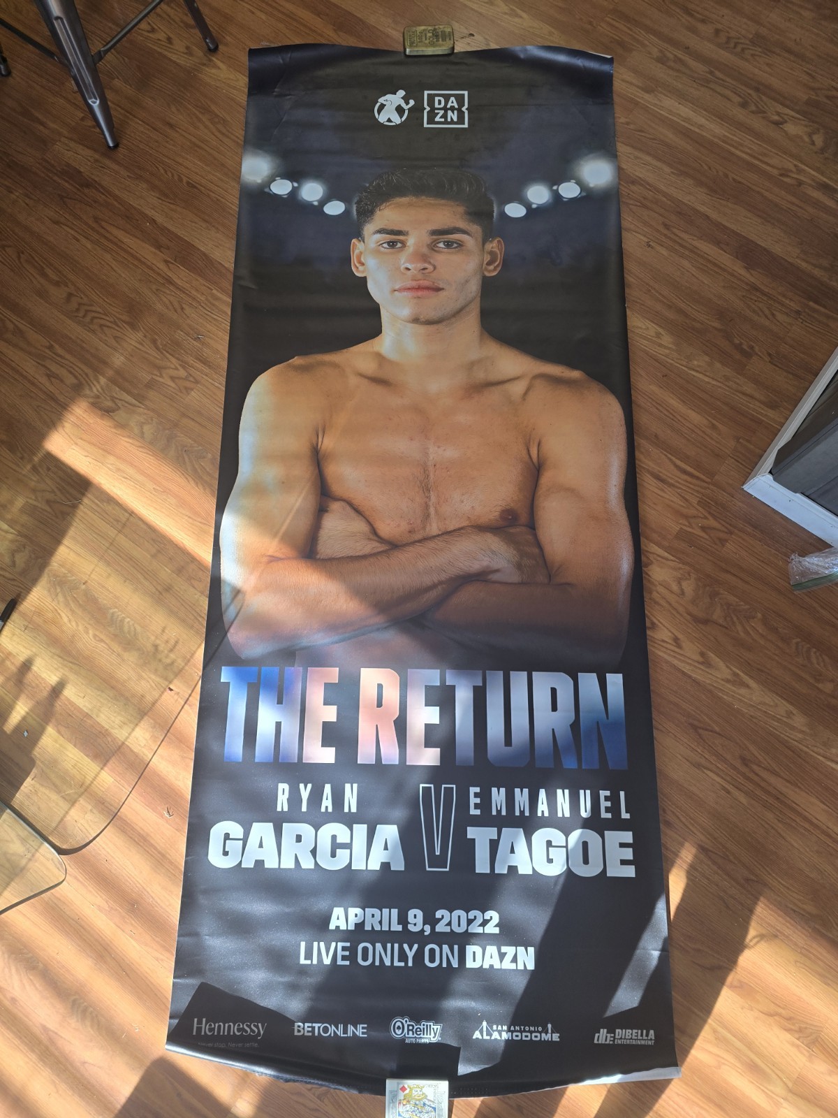 Ryan Garcia 2022 Comback Fight Vertical Banner Venue Used Ryan Garcia 2022 Comback Fight Vertical Banner Venue Used