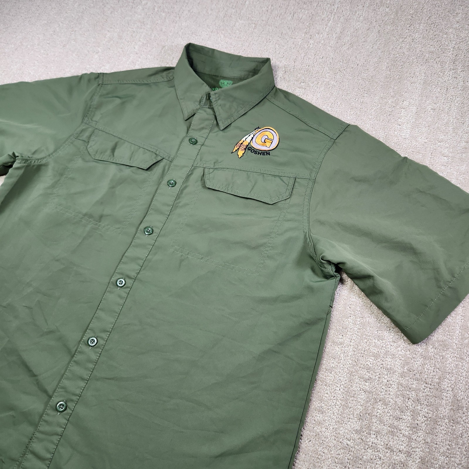 Boy Scouts Of America Shirt Adult Medium Microfiber Vented Outdoor Green Goshen Boy Scouts Of America Shirt Adult Medium Microfiber Vented Outdoor Green Goshen