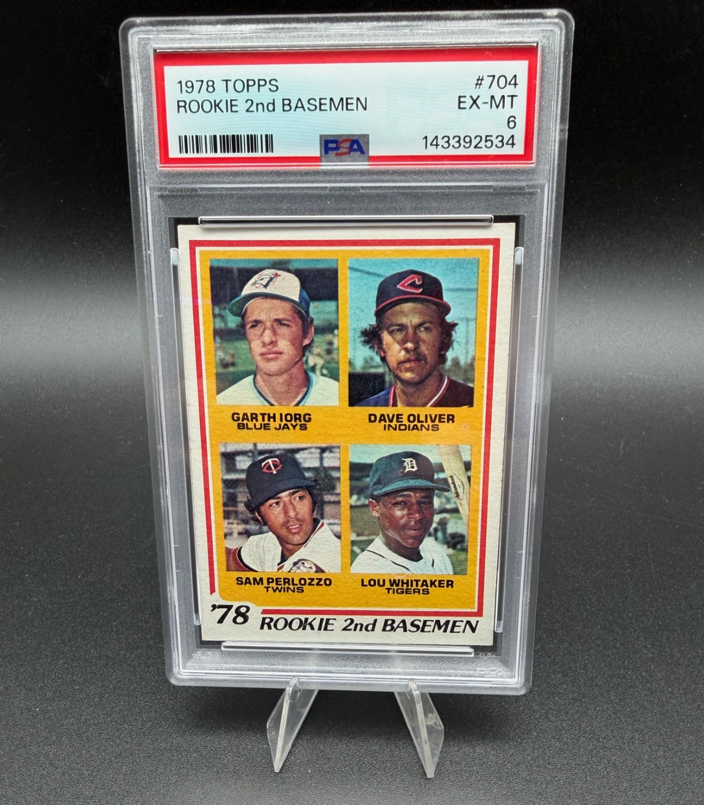 1978 Topps #704 Lou Whitaker Rookie RC PSA 6 EX-MT Rookie 2nd Basemen Tigers 1978 Topps #704 Lou Whitaker Rookie RC PSA 6 EX-MT Rookie 2nd Basemen Tigers
