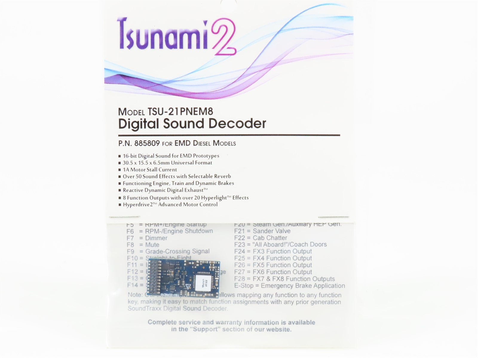 Soundtraxx Tsunami2 885809 TSU-21PNEM8 EMD Diesel DCC/SOUND Decoder