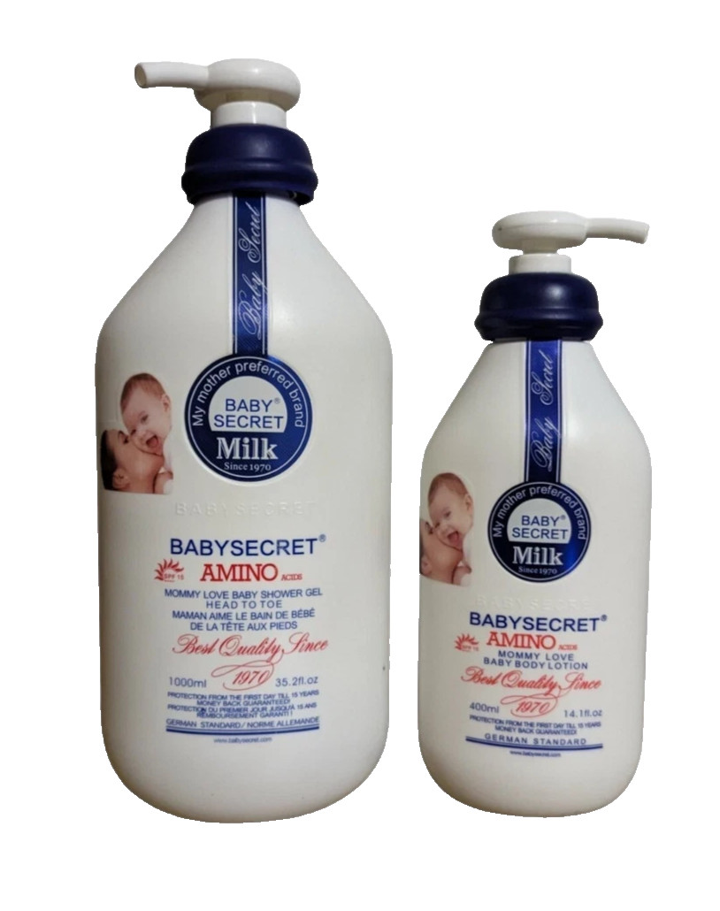 2pcs Baby Secret Milk Amino Acids Shower Gel 1000ml & Baby Milk 400ml