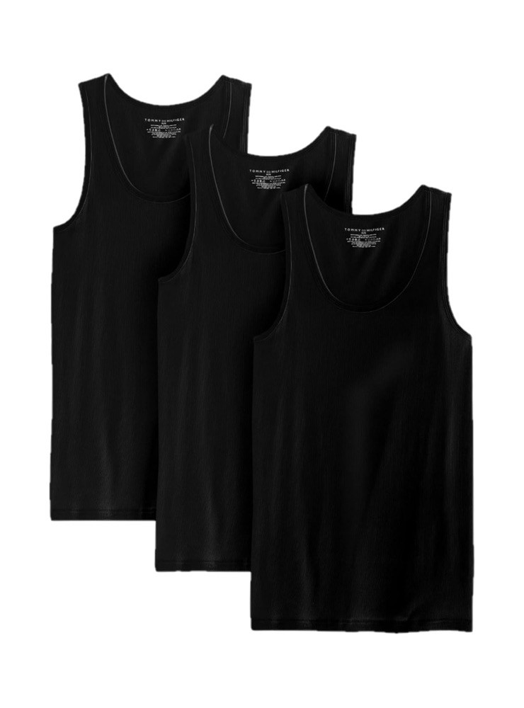 NWT Tommy Hilfiger. 3 Pack. Cotton Classic A-Shirt. Tank. Black. MSRP $42.50 NWT Tommy Hilfiger. 3 Pack. Cotton Classic A-Shirt. Tank. Black. MSRP $42.50
