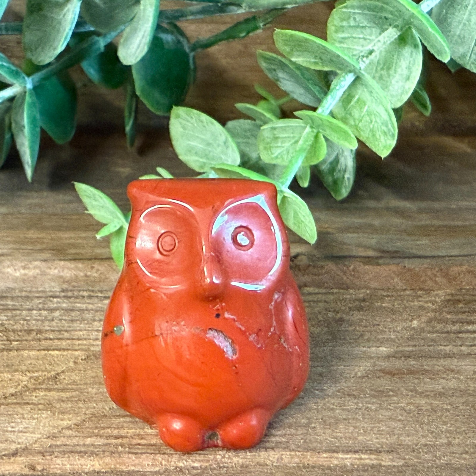 New Minature Mini Red Jasper Owl Crystal Reiki Healing Carving 1\
