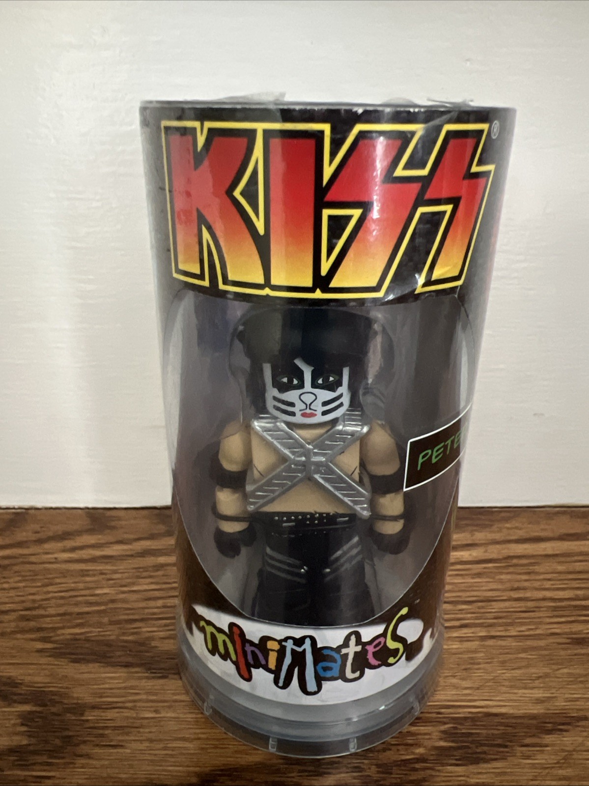 Kiss Minimates Peter Criss single figure in tube packaging by Art Asylum 2002