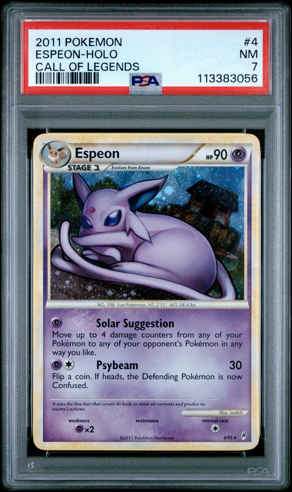 2011 POKEMON CALL OF LEGENDS ESPEON #4 HOLO PSA 7 NM #113383056