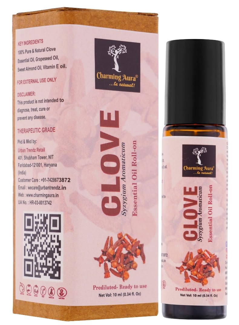 Charming Aura Clove Essential Oil Roll On 10ml Each Pack Of 2 Charming Aura Clove Essential Oil Roll On 10ml Each Pack Of 2