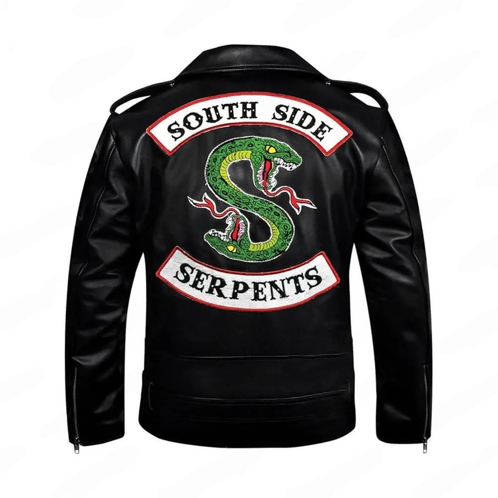 Riverdale Southside Serpents jughead jones Cole Sprouse Men Leather Biker Jacket
