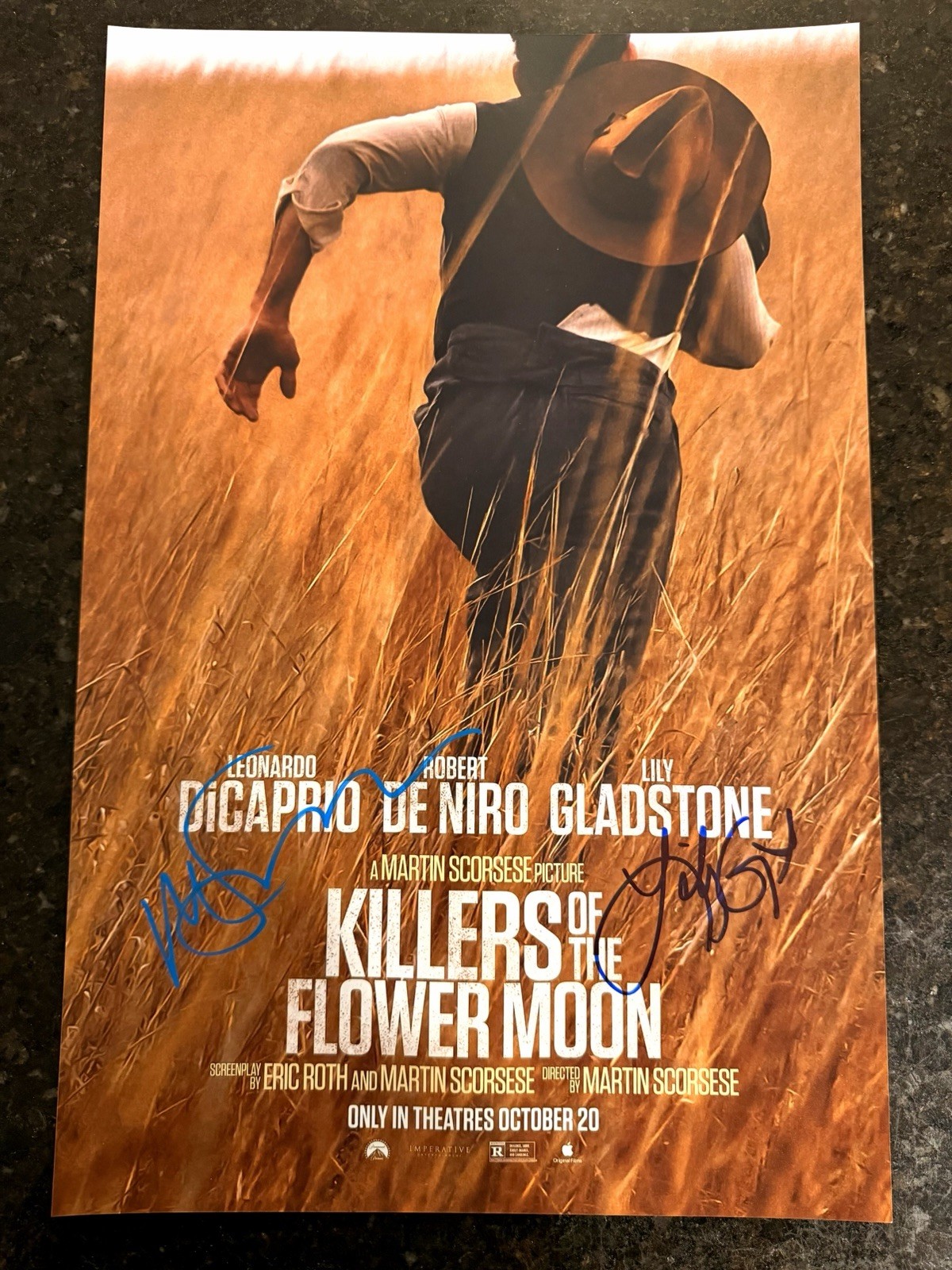 Scorsese, Lily Gladstone Signed Killers of the Flower Moon - 12x18 Movie Poster
