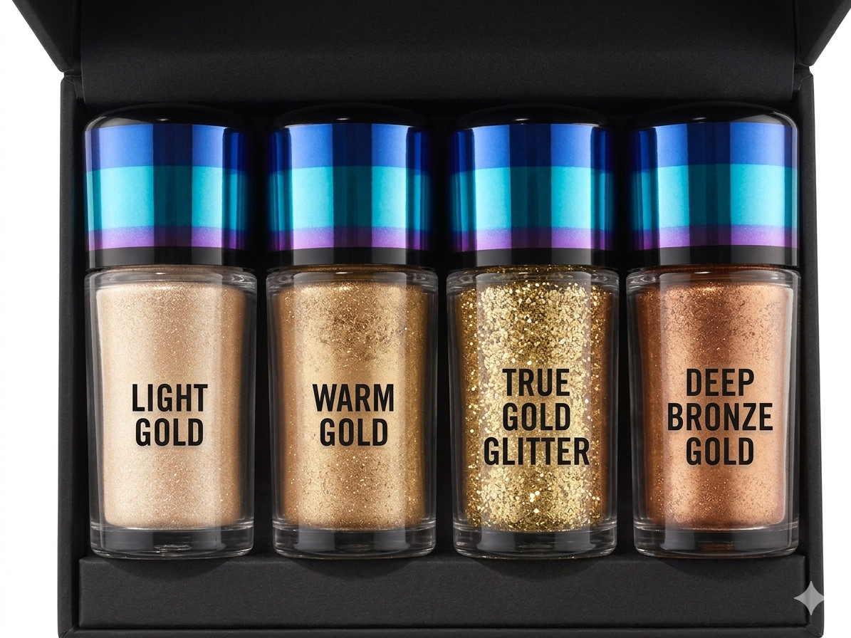 MAC Irresistibly Charming Pigments & Glitter Set (GOLD) *Limited Edition* *NIB*
