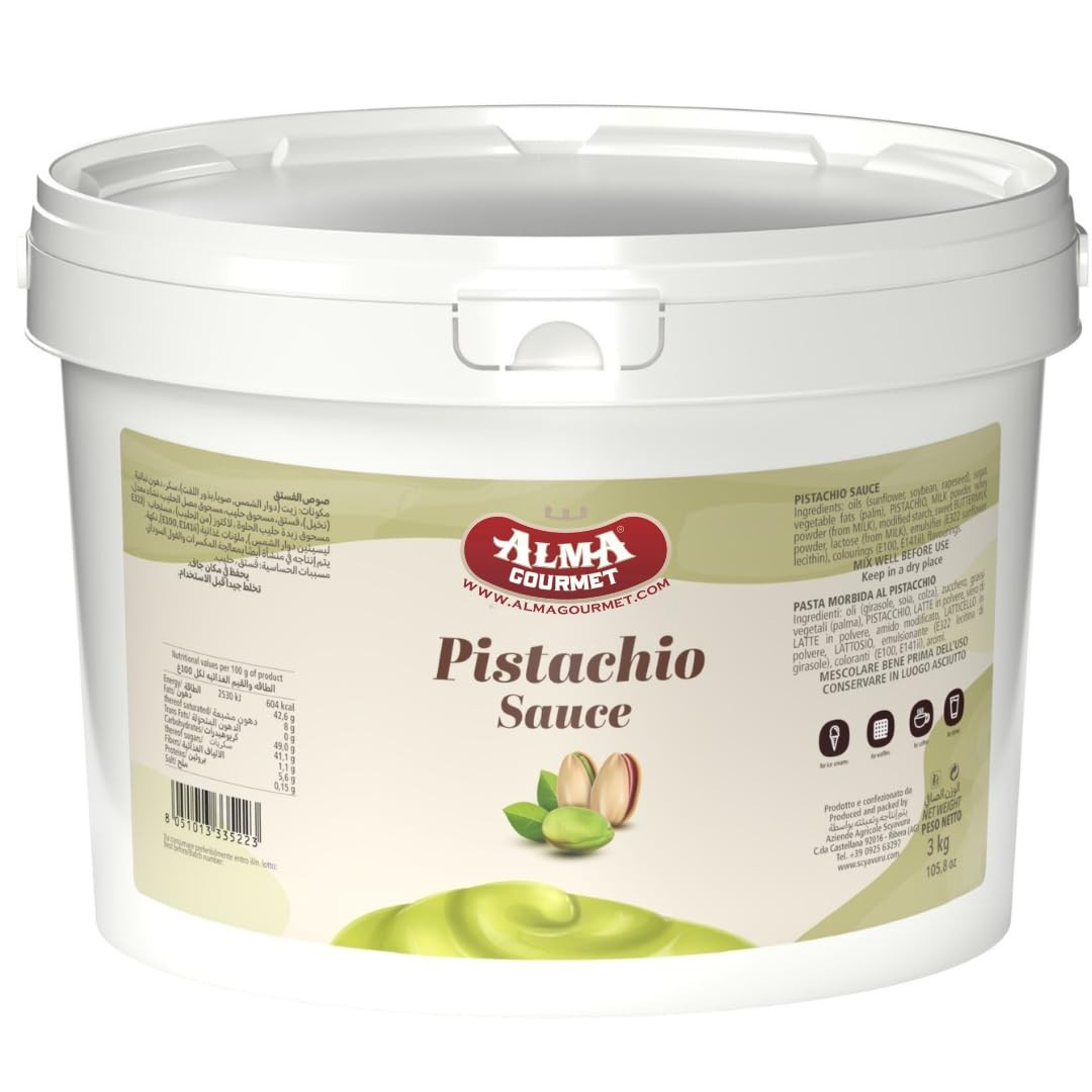 Sicilian Pistachio Sauce Gourmet Bulk 3kg Alma Pistachio Dessert Spread
