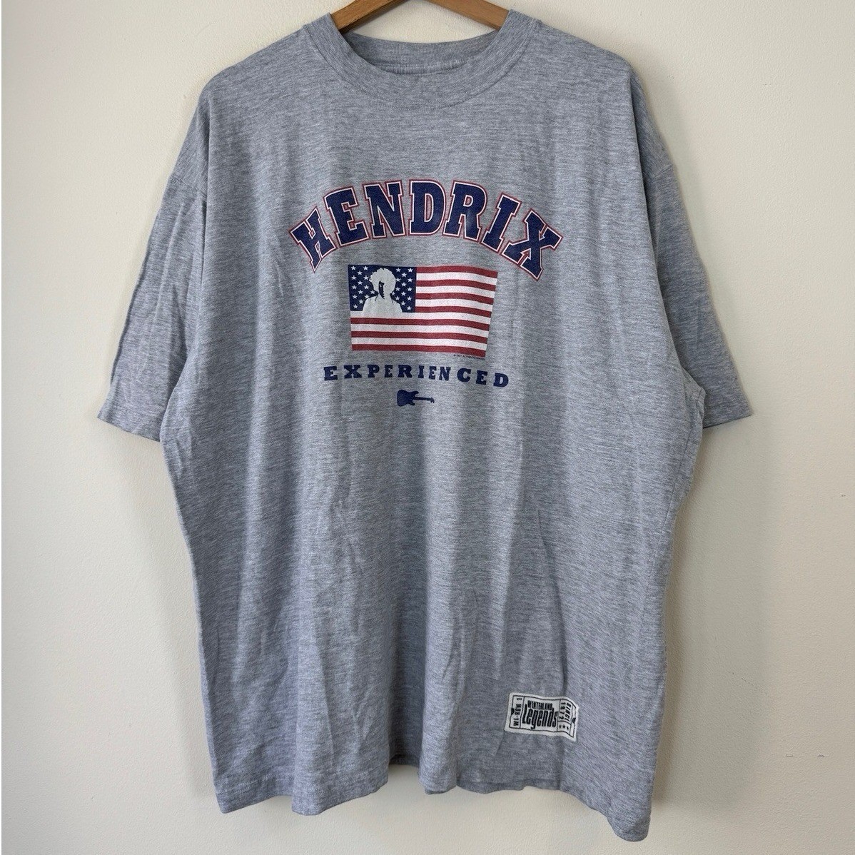 Vintage 90\'s Jimmy Hendrix Winterland American Flag Gray Tee Shirt Vintage 90\'s Jimmy Hendrix Winterland American Flag Gray Tee Shirt