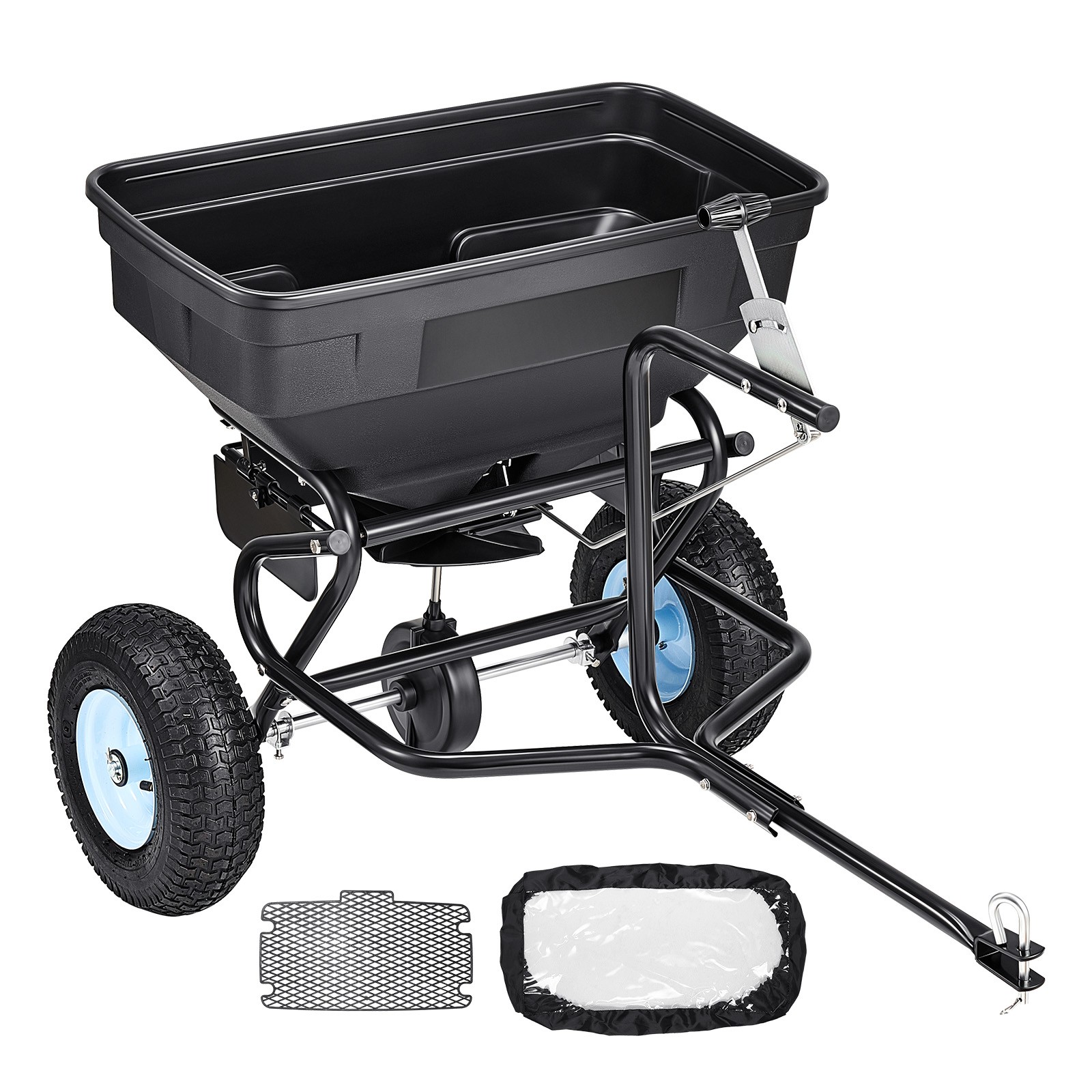 VEVOR Tow Behind Broadcast Spreader 130LB 15 Settings 0-9.8 ft Spreading Width