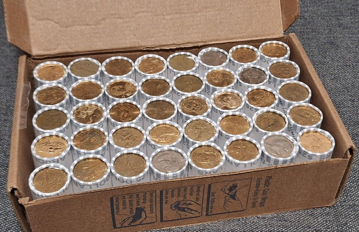 US ONE DOLLAR Unsearched Bank Roll 25 COINS BANK SEALED UNOPENED - NO RETURNS
