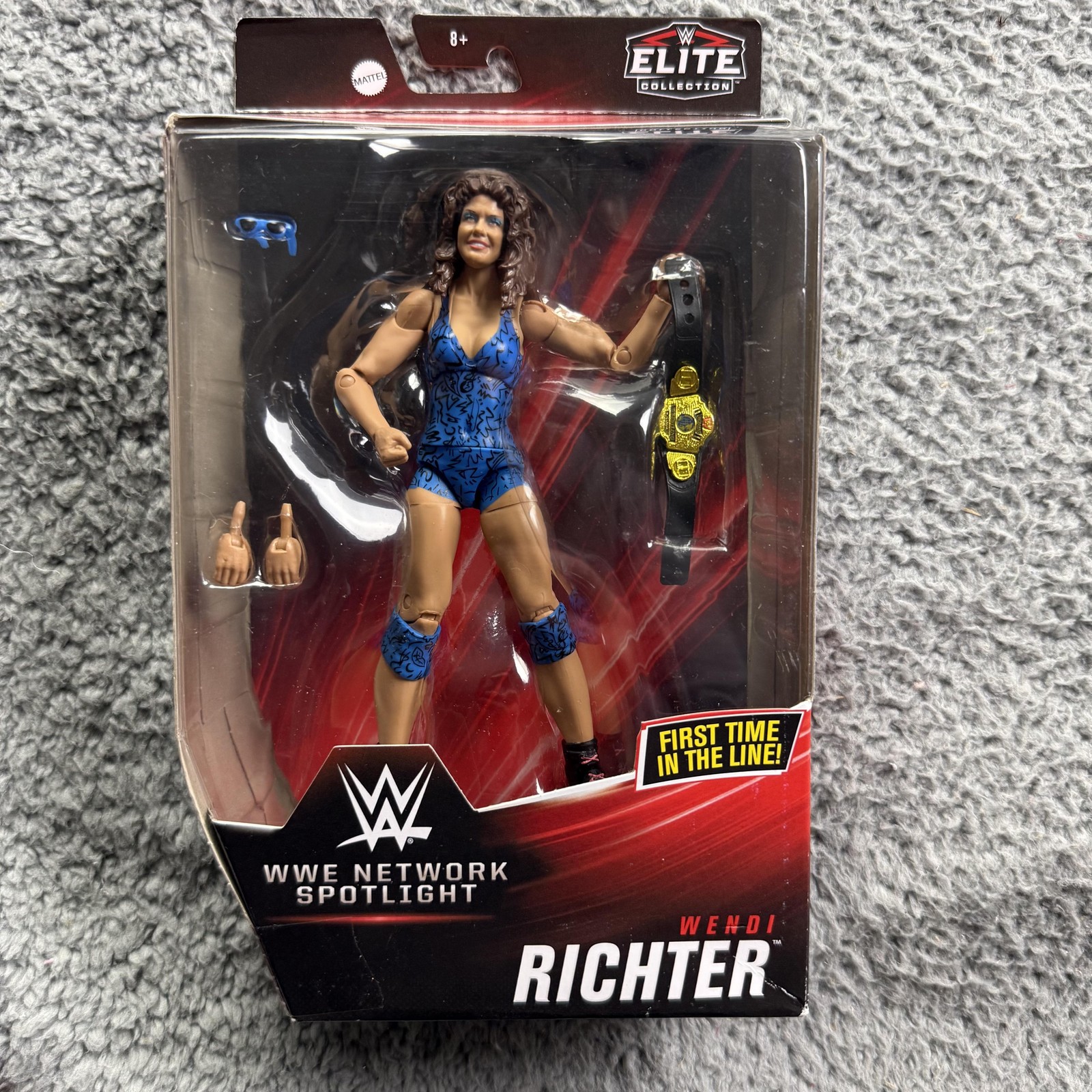 WWE Network Spotlight Wendi Richter Elite Action Figure Mattel Blue Belt Toy New