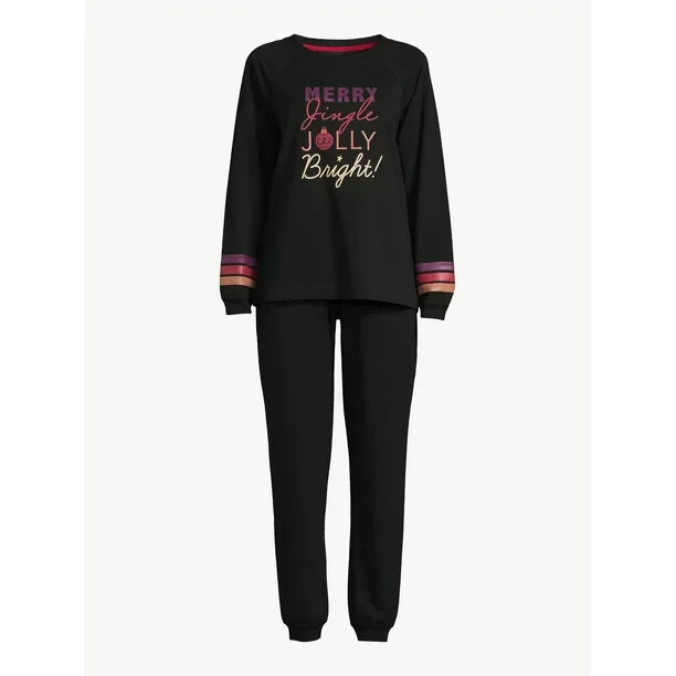 JOYSPUN Black French Terrycloth Holiday Pajama 2Pc Gift Size 3X (22W-24W) JOYSPUN Black French Terrycloth Holiday Pajama 2Pc Gift Size 3X (22W-24W)