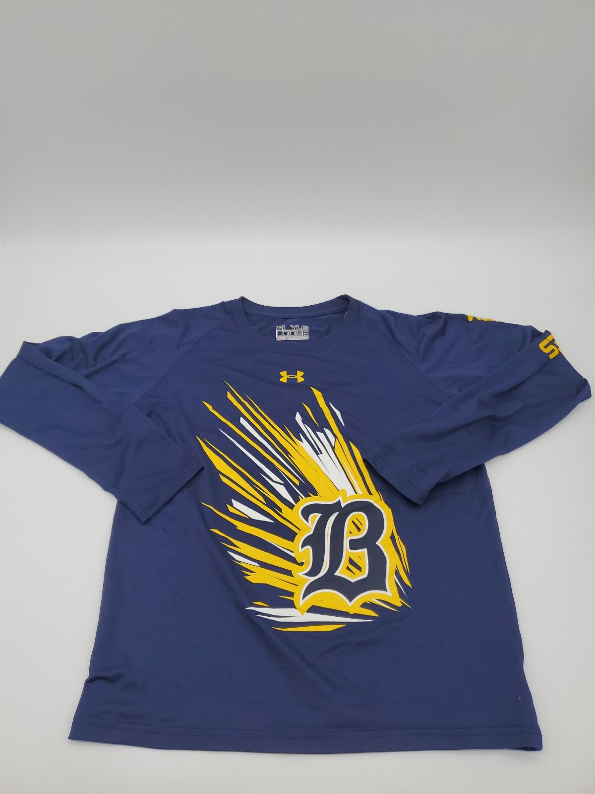 Under Armour T-shirt Long Sleeve Youth Boys Large Wolverines Blue Logo …#15440