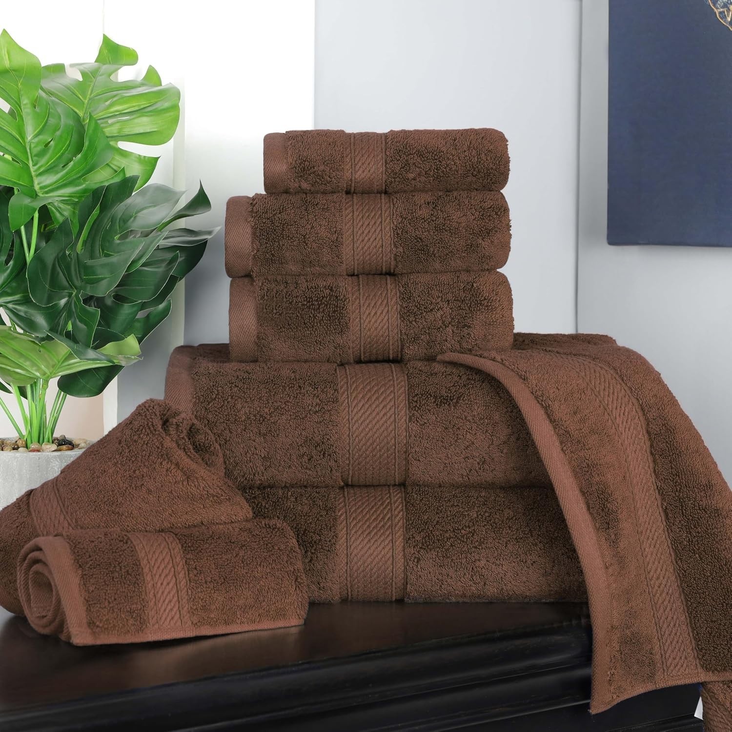 800 GSM Egyptian Cotton Pile 8 Piece Towel Set Soft Plush Heavyweight Towels