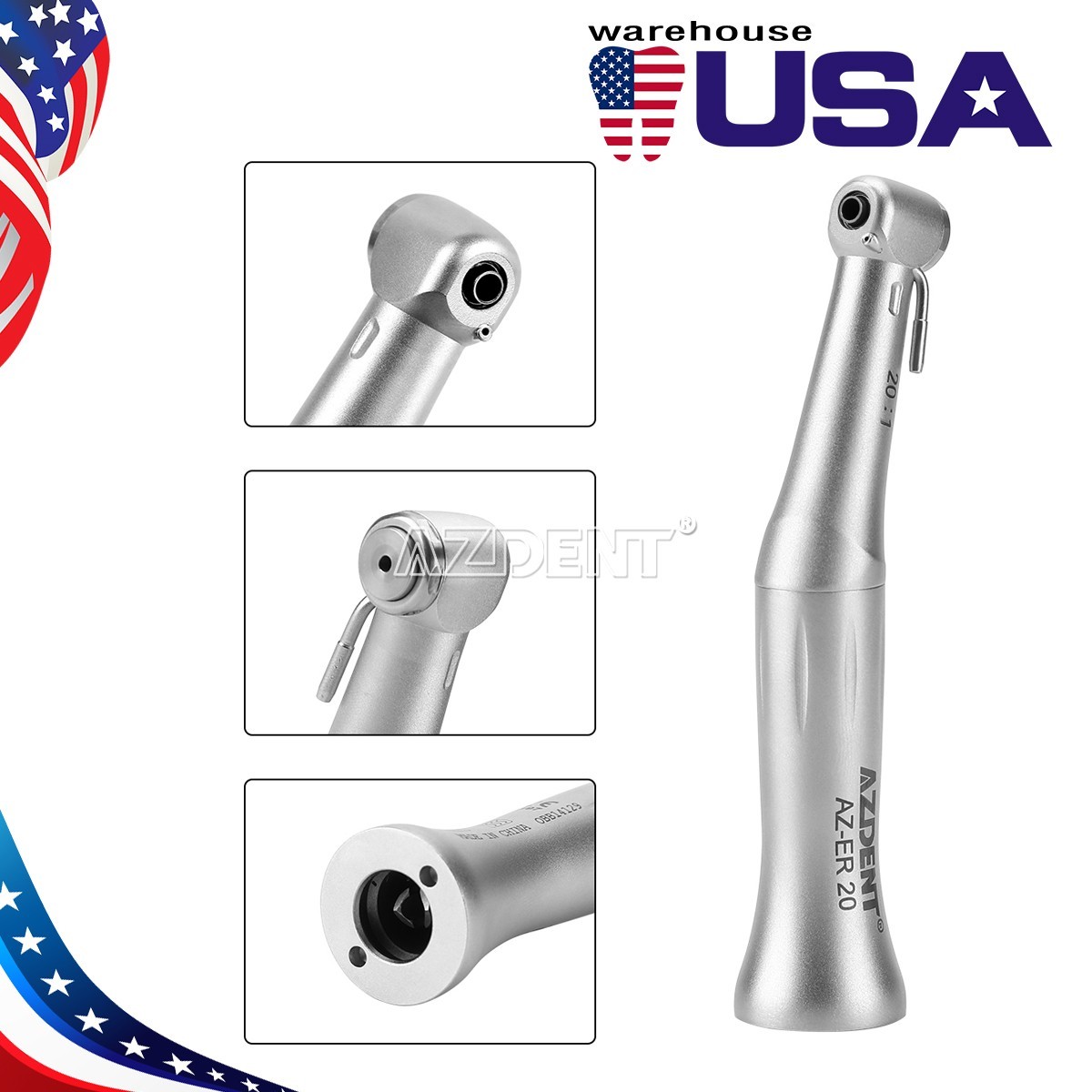 AZDENT Dental Surgery 20:1 Implant Low Speed LED/ Contra Angle Handpiece