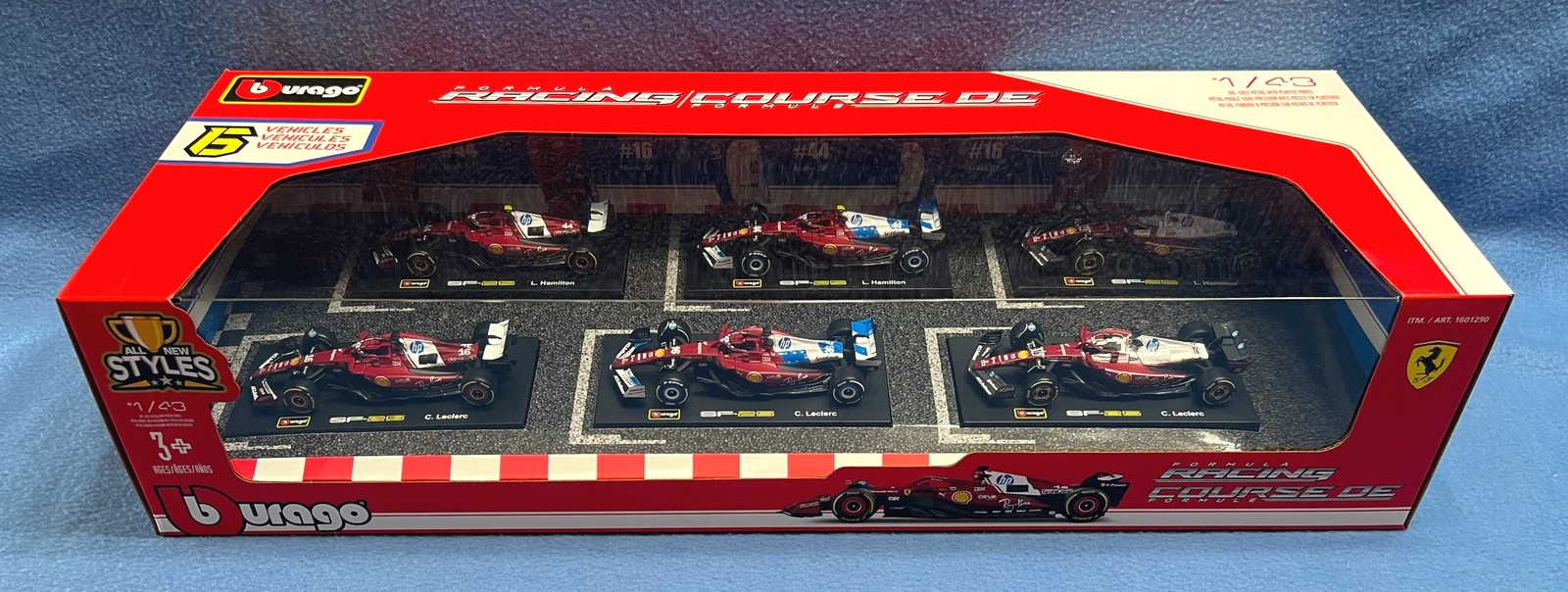 NEW Bburago Ferrari 2025 F1 Formula 1 Car Set Leclerc Hamilton SF-25 1/43 Scale