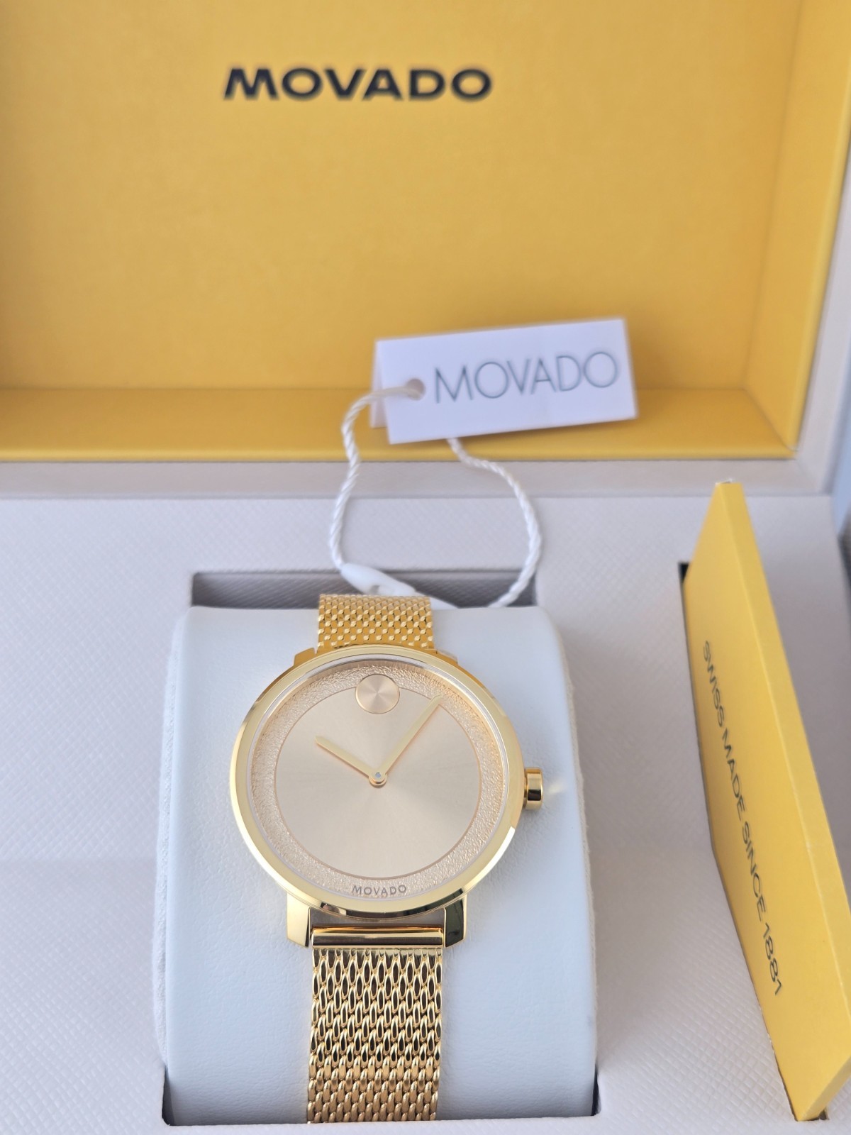 $695 MSRP | Movado Bold Women\'s Gold Dial Stainless Steel Watch - 3600580