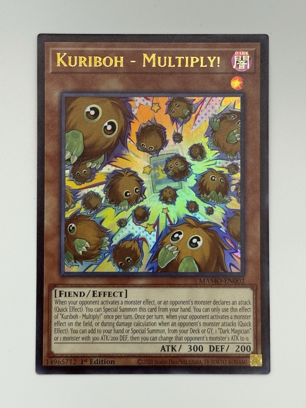 Yugioh Kuriboh-Multiply MAMO-en002 Ultra Rare, 1st Edition, NM Yugioh Kuriboh-Multiply MAMO-en002 Ultra Rare, 1st Edition, NM