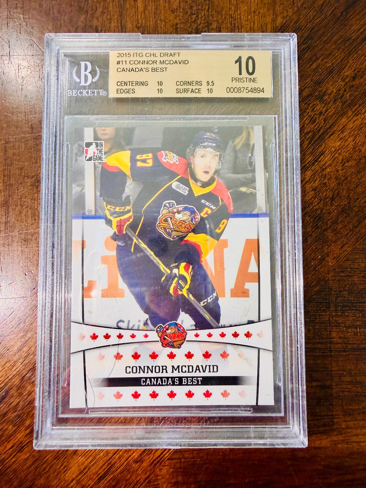 2015 Connor Mcdavid RC BGS Pristine 10 rookie #1 GEM NHL RARE