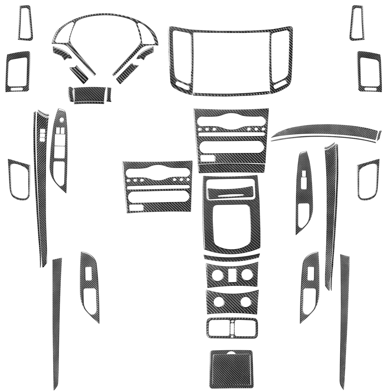 42Pcs Carbon Fiber Interior Full Set Cover Trim Kit For Infiniti G37 2010-2013