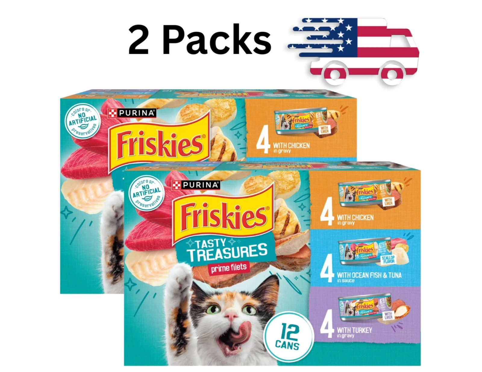 Friskies Gravy Tasty Treasures Prime Filets, Wet Cat Food, 24 Pack, 5.5 oz Cans Friskies Gravy Tasty Treasures Prime Filets, Wet Cat Food, 24 Pack, 5.5 oz Cans