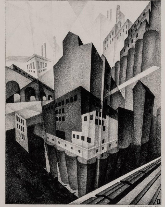 Louis Lozowick : Minneapolis : Art Deco Industrial Cityscape Print 1925