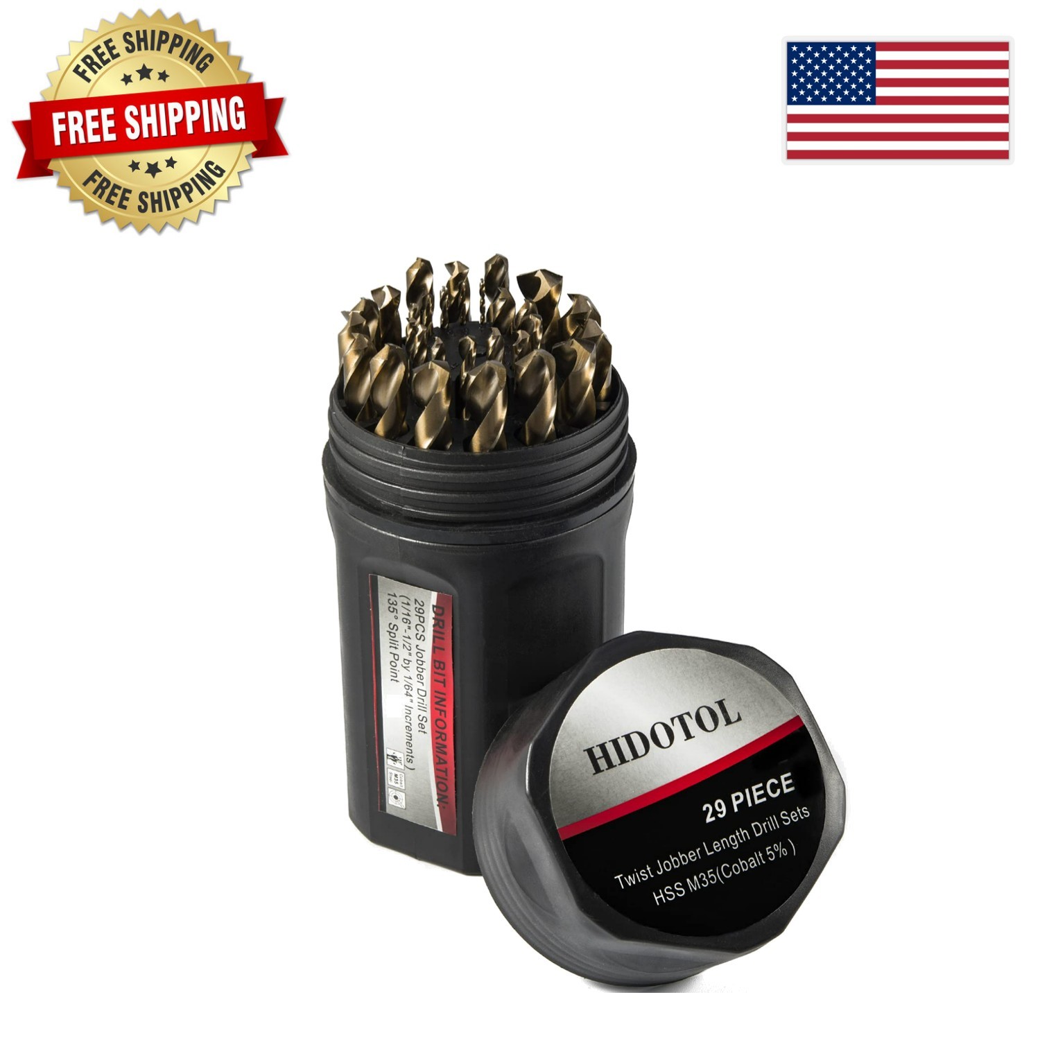 Comprehensive 29PCS Drill Bit Set - M35 High-Speed Steel for Hard Metal & Wood Comprehensive 29PCS Drill Bit Set - M35 High-Speed Steel for Hard Metal & Wood