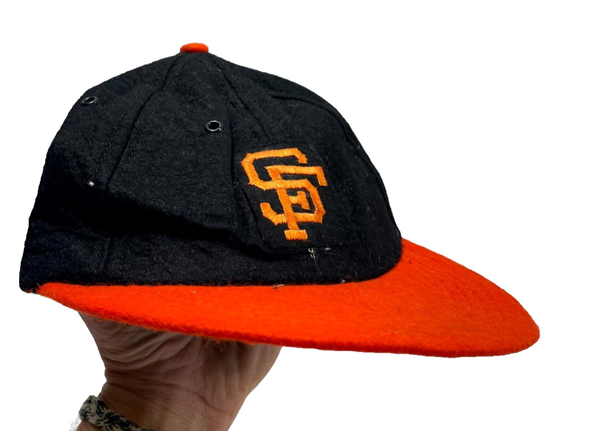 Vintage San Francisco Giants Hat Wool Snapback SF Baseball Cap Orange Black Retr