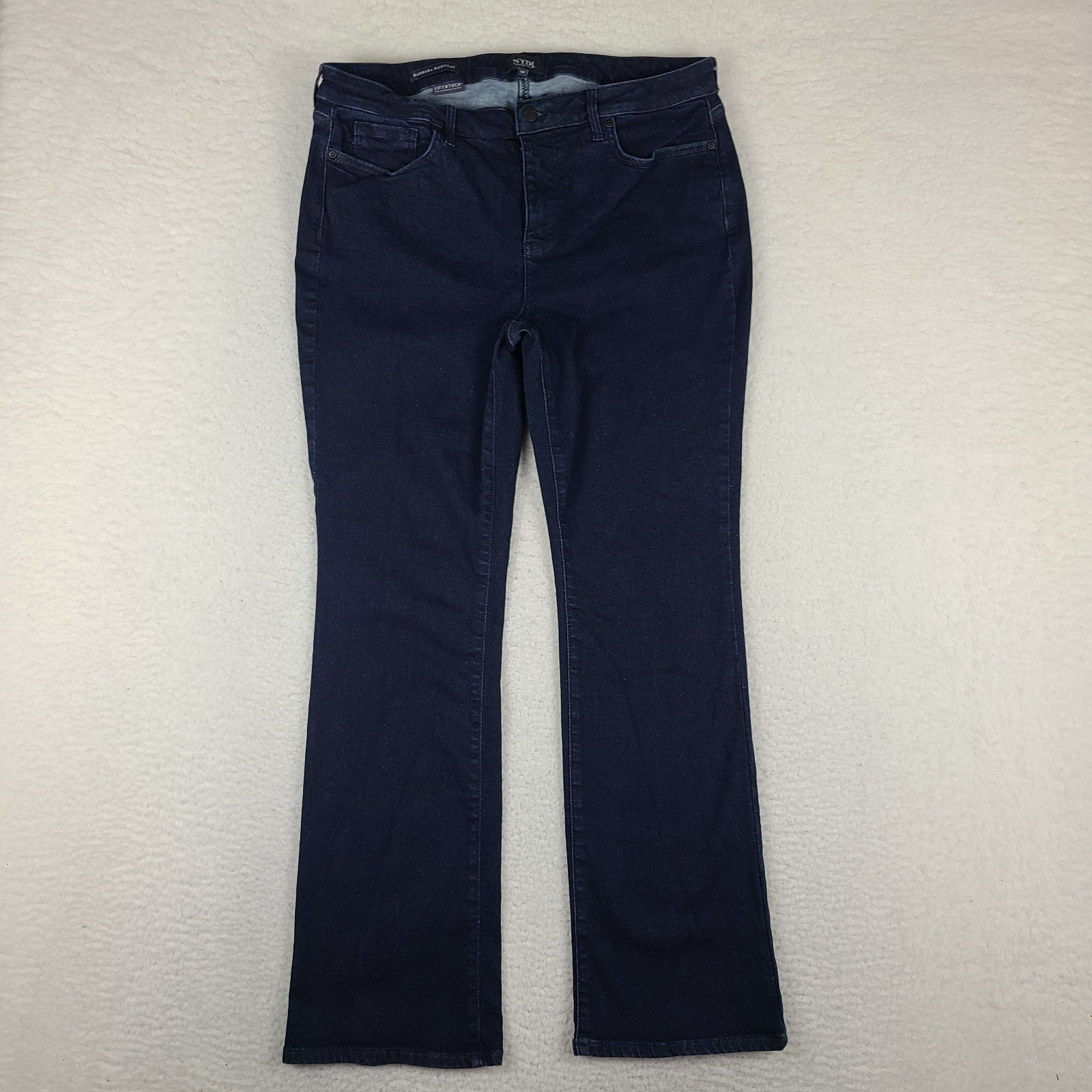 Not Your Daughter Jeans Womens 14 Blue Barbara Boot Cut Dark Wash NYDJ Denim