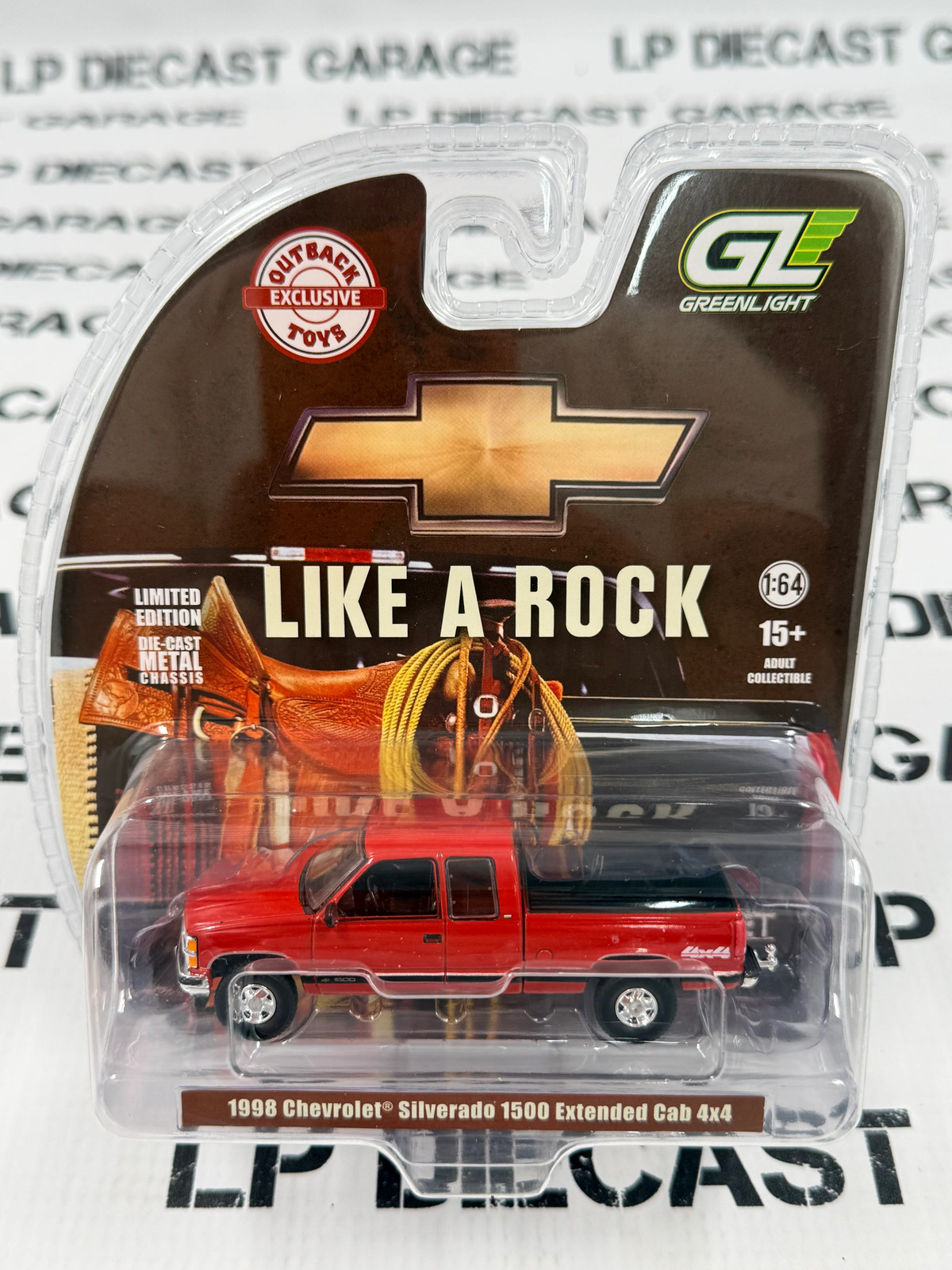 GREENLIGHT 1998 Chevrolet Silverado 1500 4x4 Victory Red 1:64 Diecast OBT