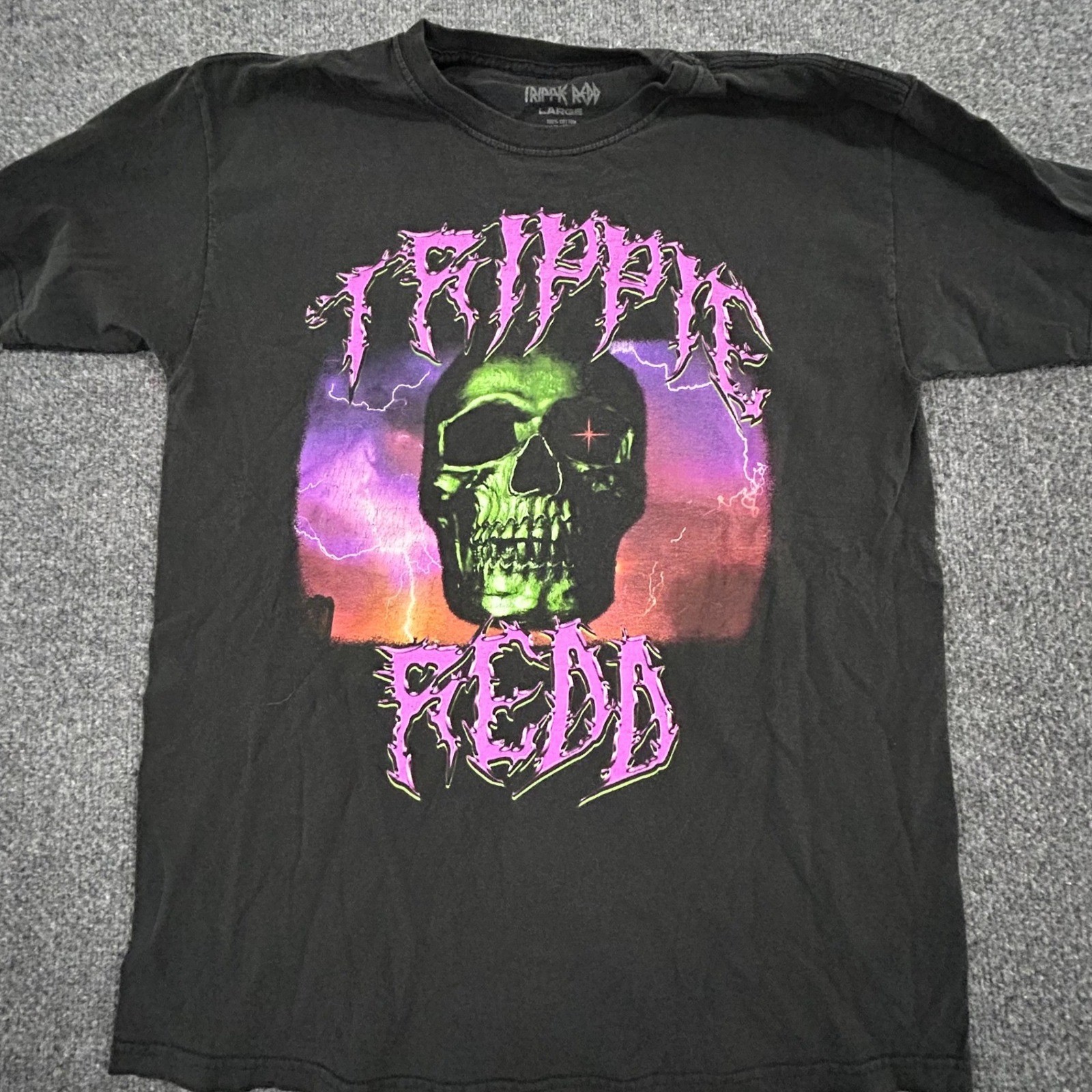 Trippie Redd T-Shirt Mens Size Large Black Graphic Lightning Rap Tee Hip Hop Trippie Redd T-Shirt Mens Size Large Black Graphic Lightning Rap Tee Hip Hop