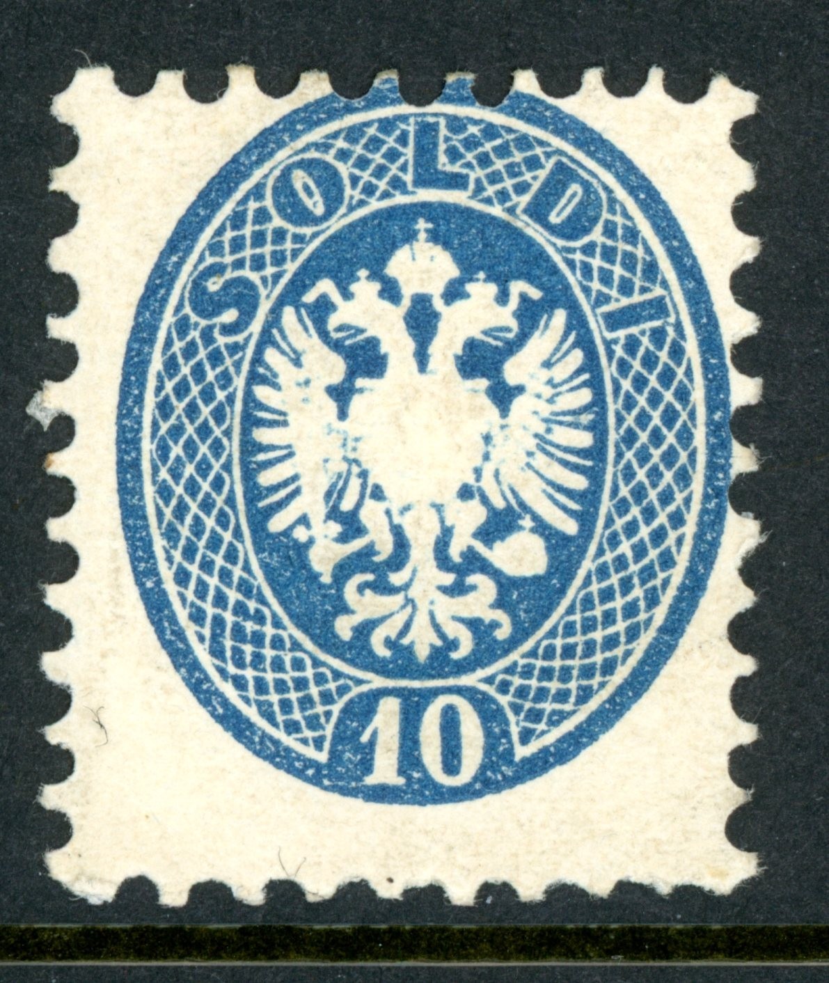 Austria 1864 First Issues 10 Soldi Blue Perf 9½ Scott #23 Mint I779