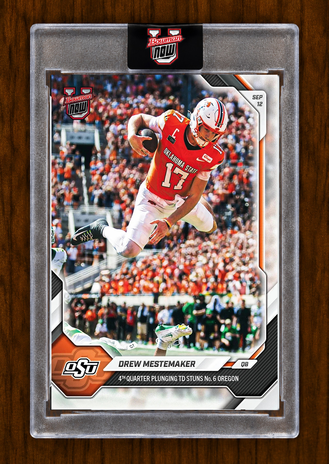 DREW MESTEMAKER - 2026-27 Bowman U Now Football #7 TD PLUNGE - Encased PRESALE